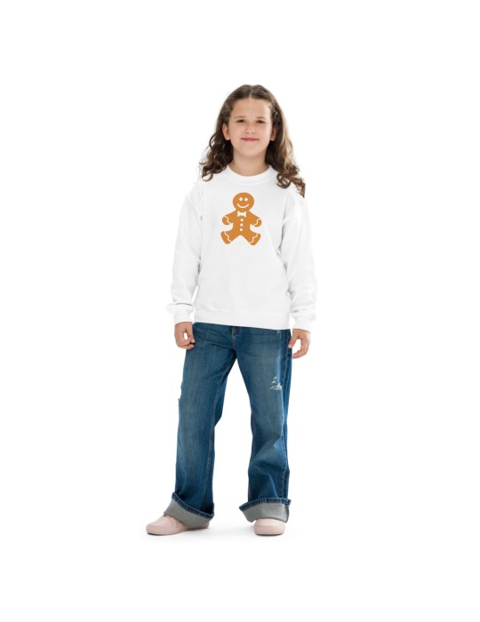 T-shirt with round neckline for teenagers with gingerbread man