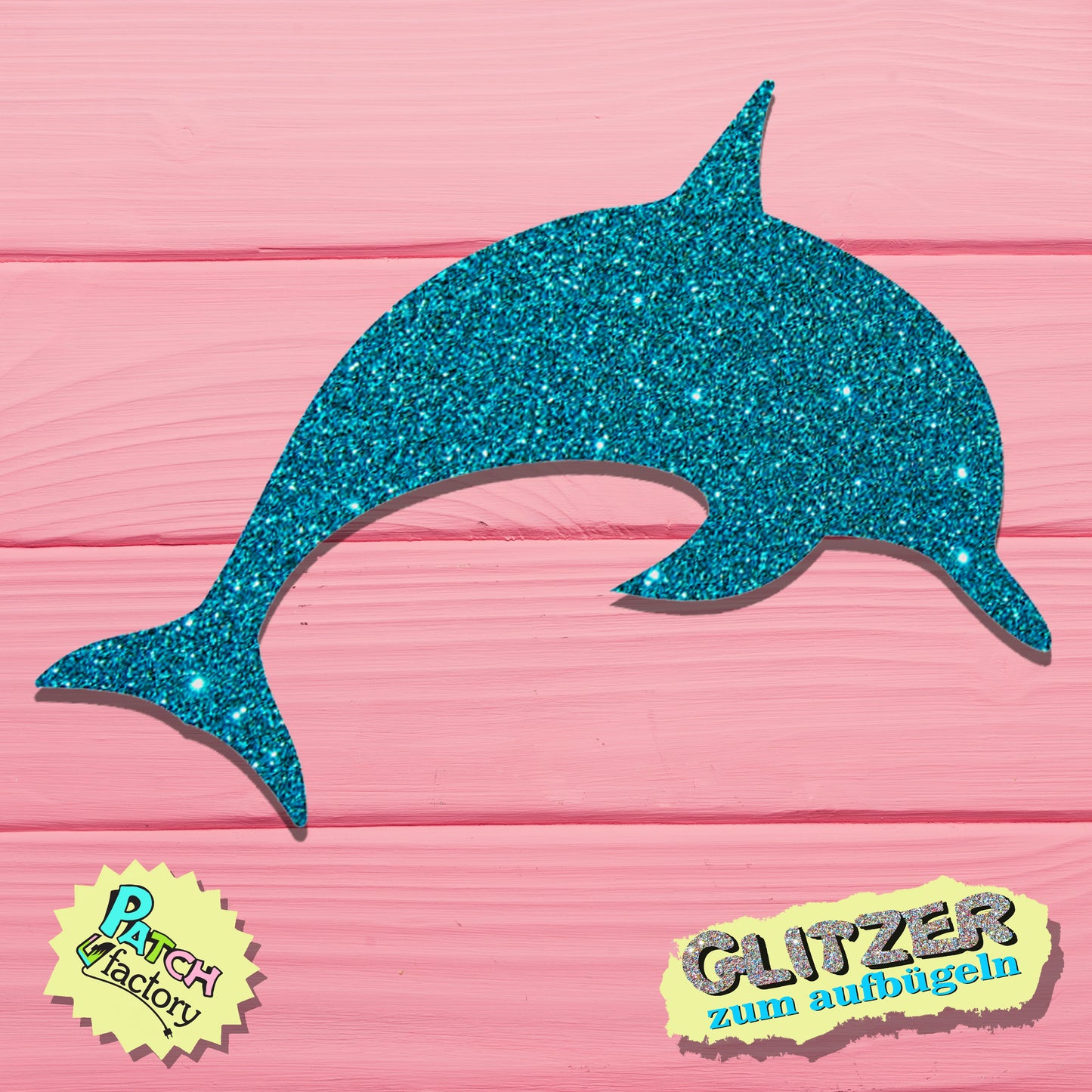 Glitter iron-on picture dolphin